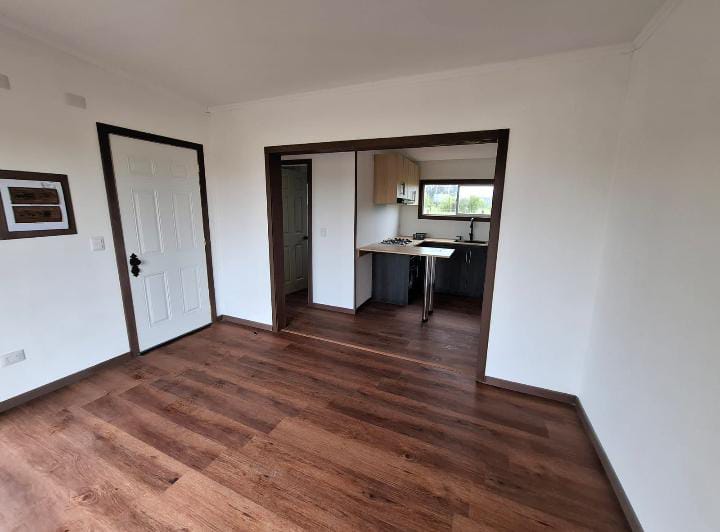 Interior view of the Puyehue model with living area and kitchen zone visible